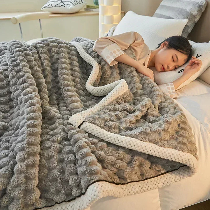Autumn Flannel Blanket in Soft Turtle Velvet, Four Sizes | Soft Turtle Velvet Fall Warmth | Throw Blankets