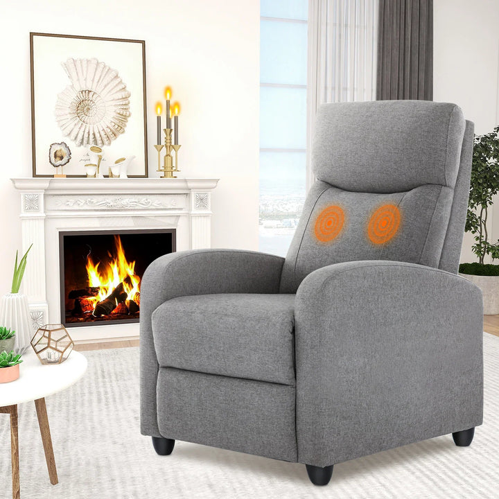 Reclining Massage Chair with Lumbar Vibration and Footrest | Recline with Lower Back Vibration | Recliner Chairs
