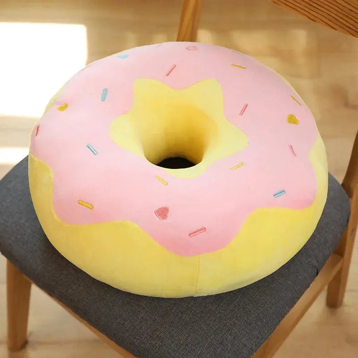 Donut Plush Cushion with Soft PP Cotton Filling for Kids Room | Fun Donut Pillow for Playrooms | Plush Pillows