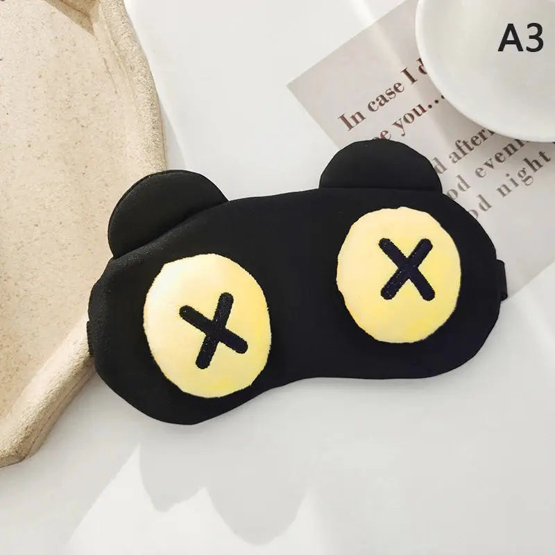 Adjustable Cartoon Sleep Mask with Raised Eyes and Ears | Playful Mask for Restful Nights | Sleep Masks