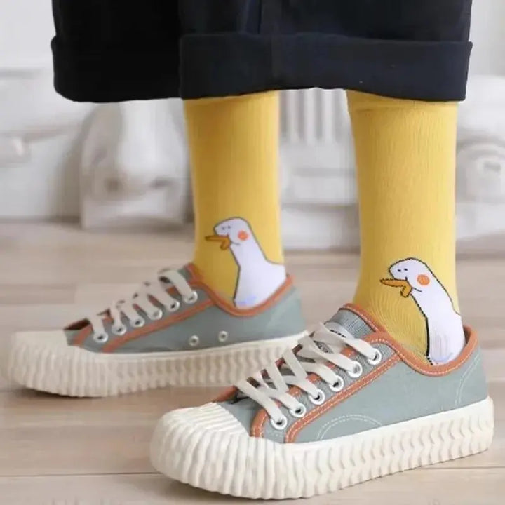 Cute Goose Novelty Socks, Breathable Stretch Fabric, 6 Pairs | Playful Socks for Everyday Wear | Socks