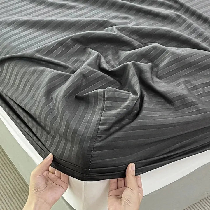 Smooth Striped Embossed Brushed Microfiber Fitted Sheet | Smooth Sheets Wash After Wash | Fitted Sheets