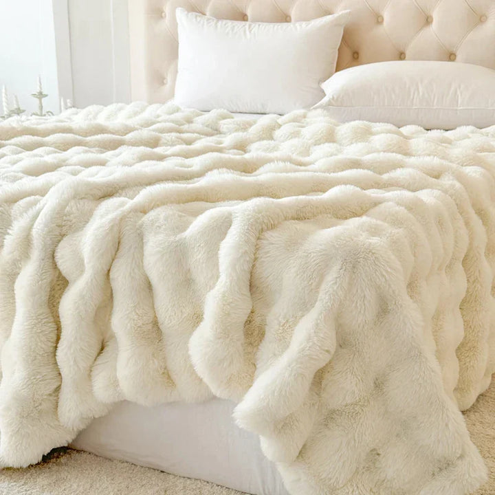 Double-Layer Extra Thick Rabbit Fur Imitation Plush Blanket, Four Sizes | Thick Double-Layer Plush Warmth | Fleece Blankets