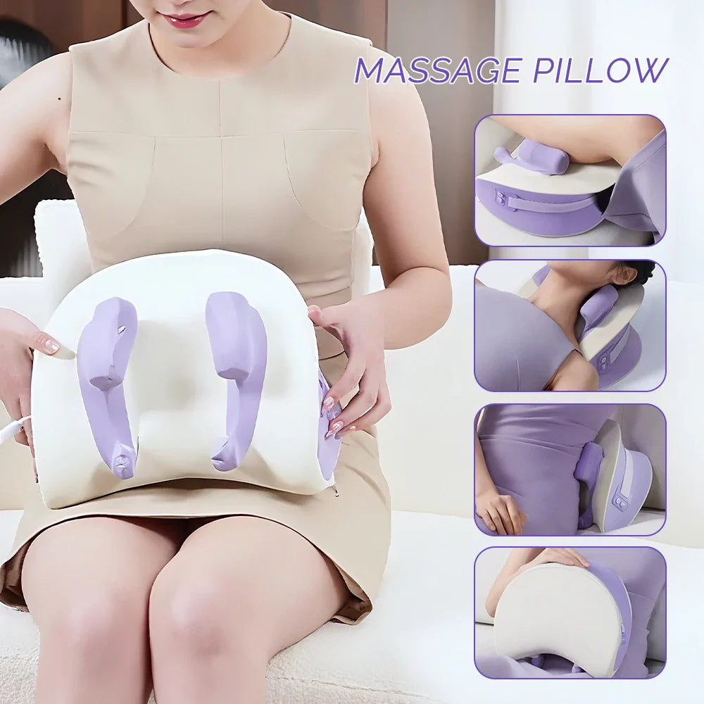 Cordless Neck and Shoulder Massager with Heat, Rechargeable Kneading Pillow | Cordless Kneading with Warmth | Massage Pillows