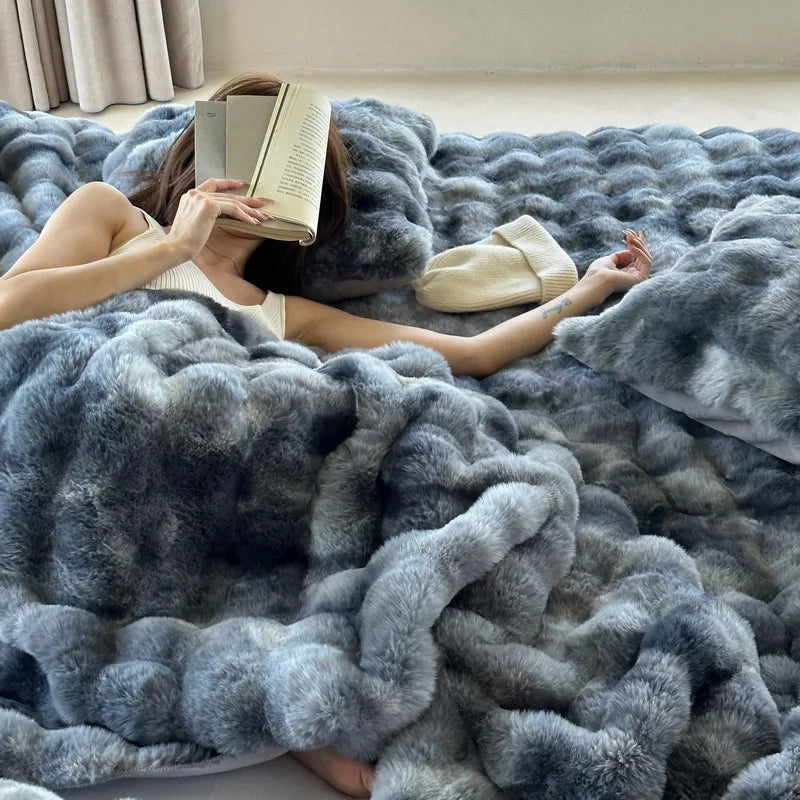 Plush Velvet Faux Fur Duvet Cover for Cosy Winter Bedding | Velvet Faux Fur Winter Cover | Bedding Sets