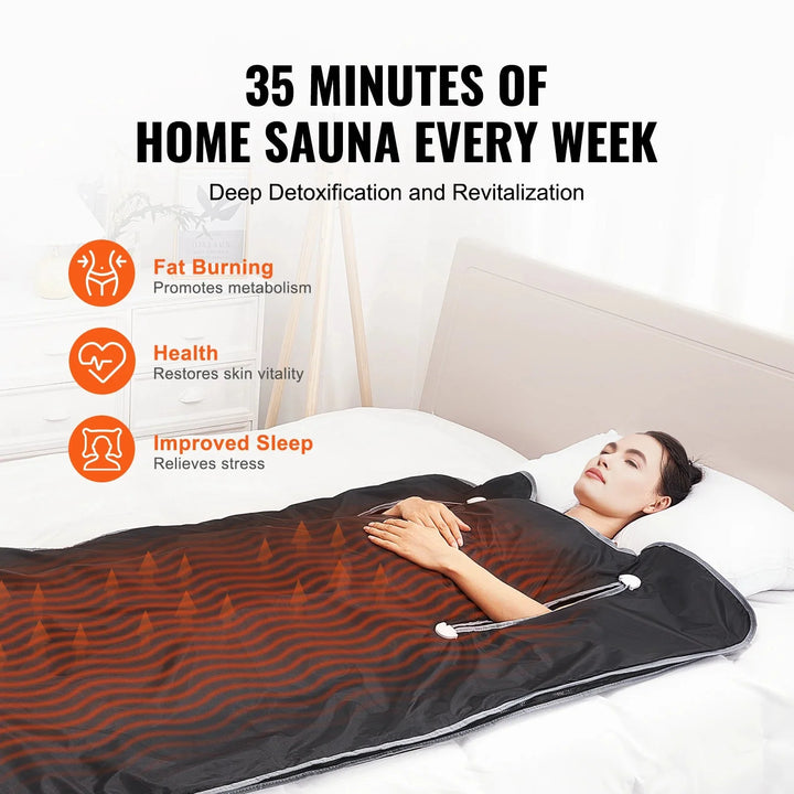 Foldable Infrared Sauna Blanket with Armholes, Timer and Carry Bag | Spa-Style Heat at Home | Sauna Blankets