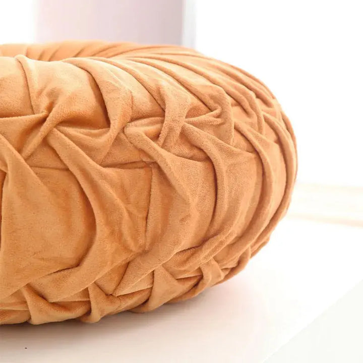 Pleated Pumpkin Throw Pillow with 3D Velvet Cushion Design | 3D Velvet Pleated Pumpkin Pillow | Decorative Pillows