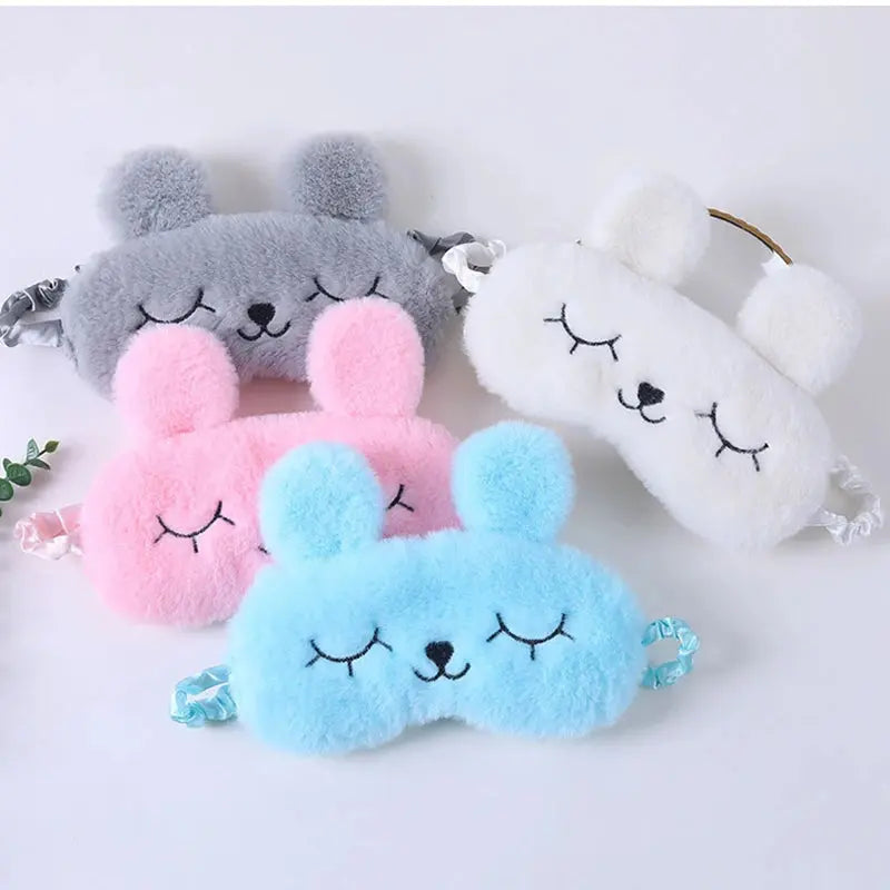Rabbit Plush Sleep Mask with Soft Shading Design for Travel | Soft Rabbit Plush Sleep Mask | Sleep Masks