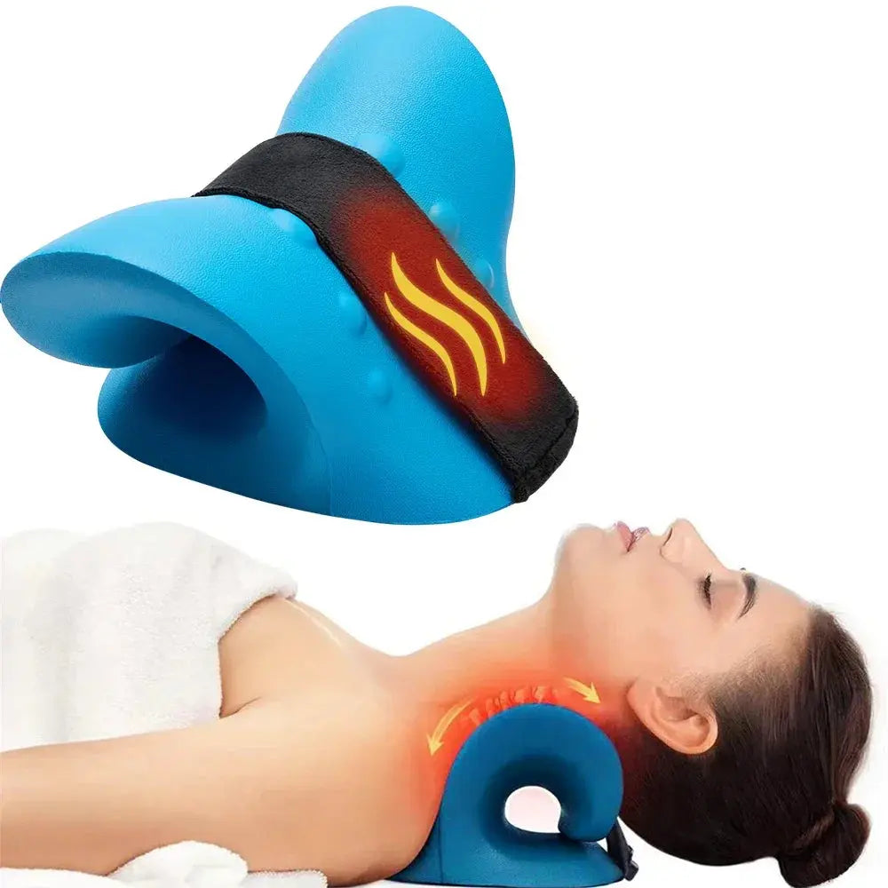 Heated Neck Support Pillow with Graphene Heating and Acupoint Nodes | Warming Neck Rest with Massage Nodes | Neck Pillows