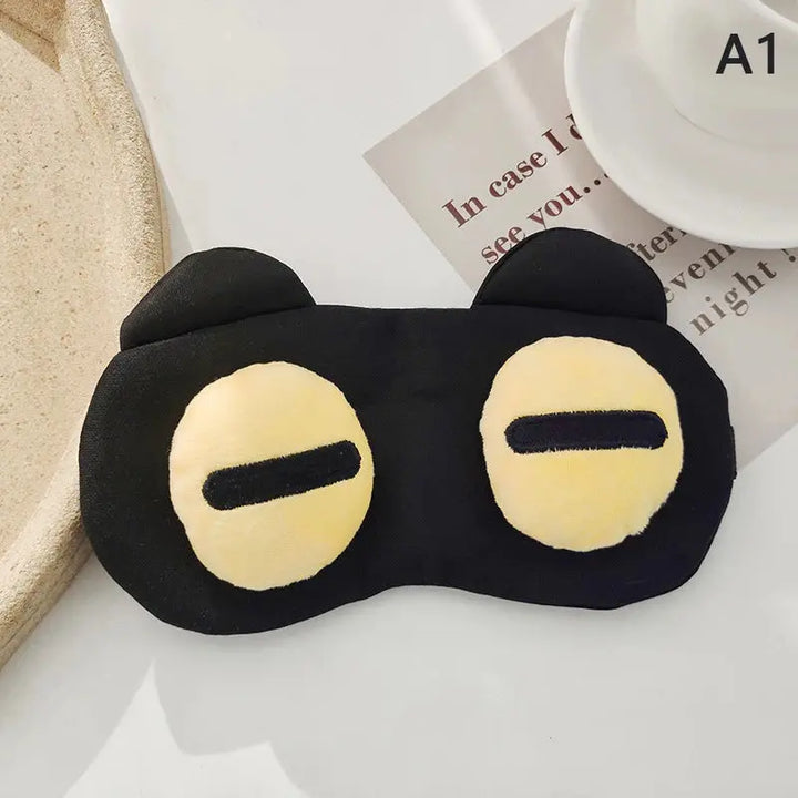 Adjustable Cartoon Sleep Mask with Raised Eyes and Ears | Playful Mask for Restful Nights | Sleep Masks
