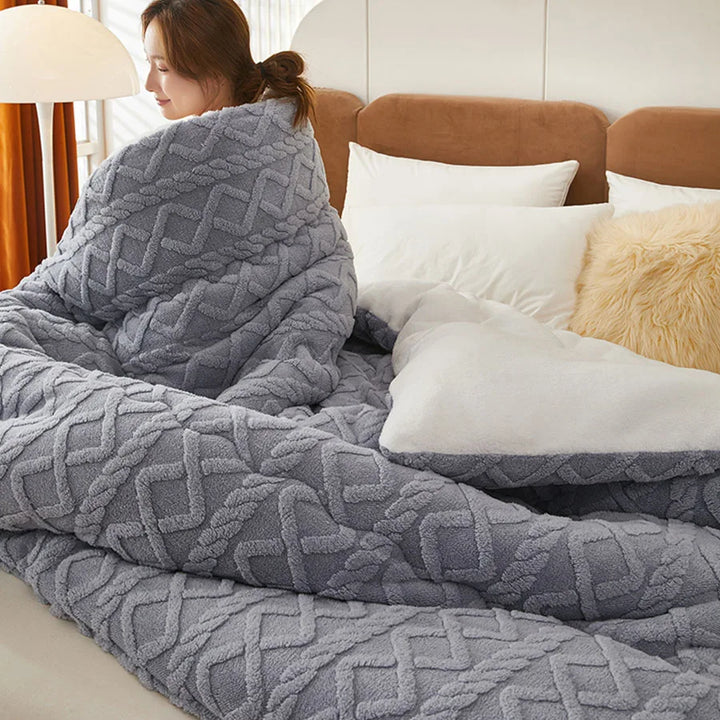 Thick Sherpa-Style Fleece Winter Blanket in Multiple Sizes | Heavyweight Warmth for Winter | Throw Blankets
