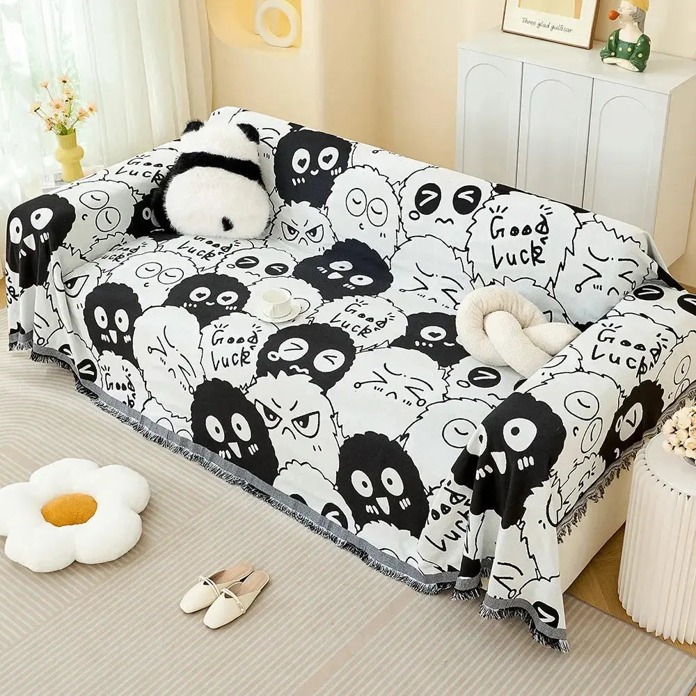 All-Season Cotton Yarn Sofa Cover Blanket for Home and Camping | Natural Cotton Cover for Furniture and Outdoors | Sofa Covers
