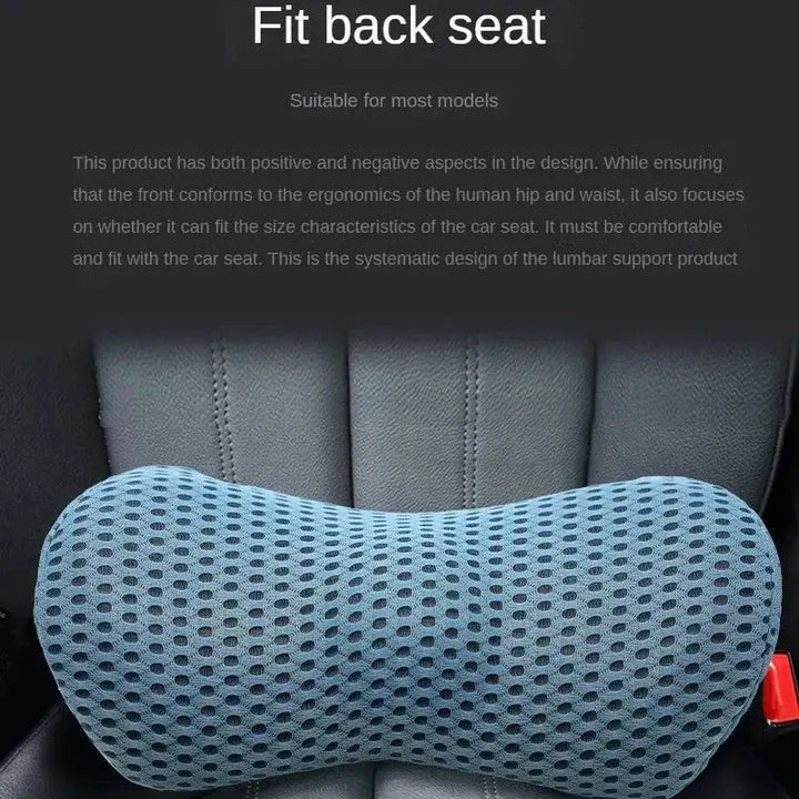 Portable Memory Foam Lumbar Pillow with 4D Mesh Cover | Easy Back Support to Carry Around | Lumbar Pillows