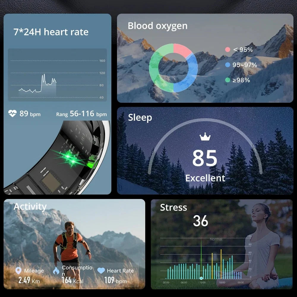 Smart Ring with Built-In Display, Sleep and Activity Tracking | Track Sleep and Activity on Your Finger | Smart Rings