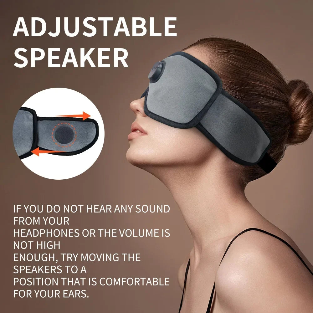 Rechargeable Bluetooth Sleep Mask with Headphones and 3D Eye Cups | Audio and Darkness in One Mask | Sleep Masks