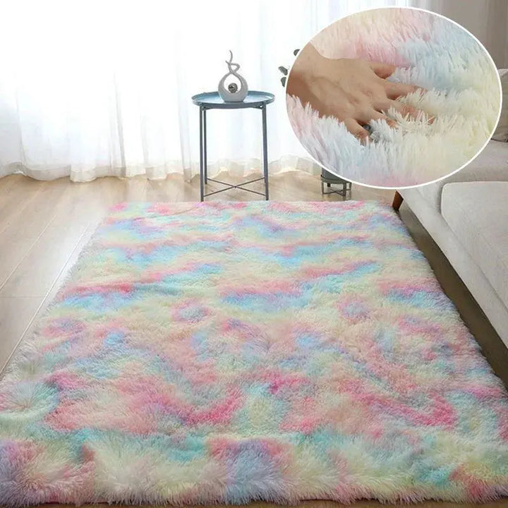 Soft Velvet Tie Dye Rug with Anti-Slip Backing | Plush Colour Underfoot | Rugs