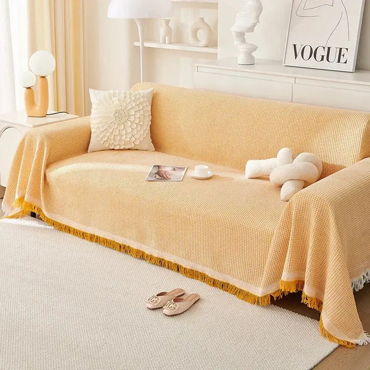 All-Season Cotton Yarn Sofa Cover Blanket for Home and Camping | Natural Cotton Cover for Furniture and Outdoors | Sofa Covers