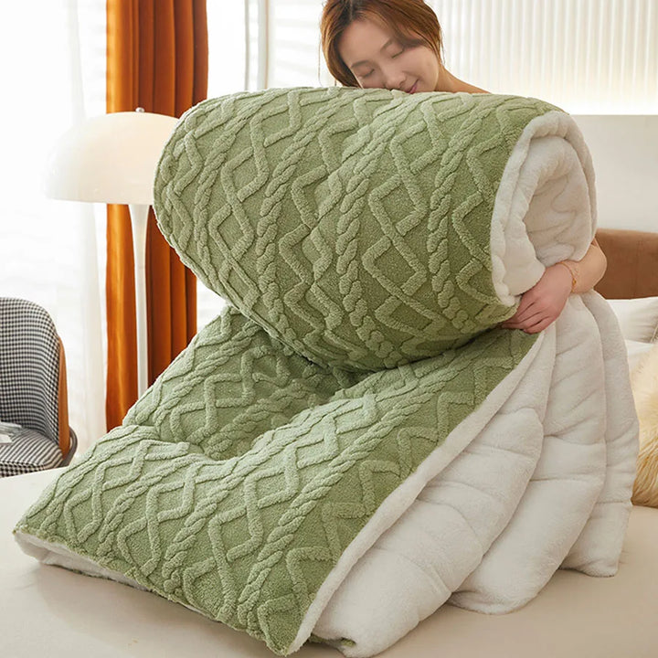 Thick Sherpa-Style Fleece Winter Blanket in Multiple Sizes | Heavyweight Warmth for Winter | Throw Blankets