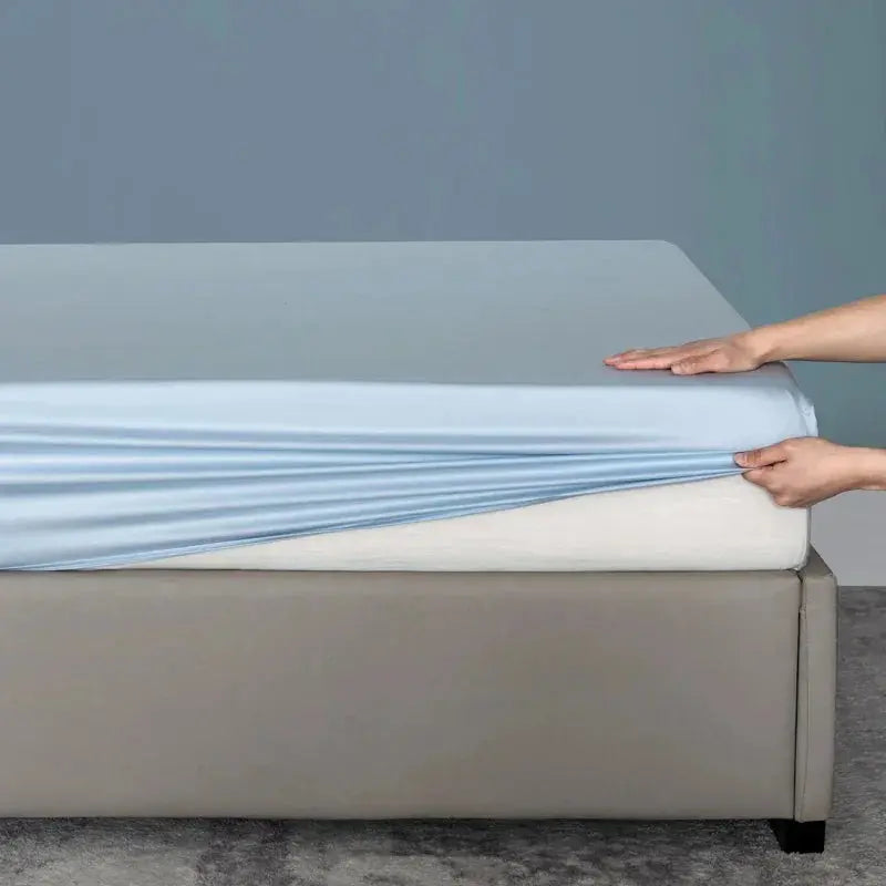 Bamboo Viscose Cooling Fitted Sheet with Deep Pocket Twill Weave | Silky Cool Fitted Sheet | Fitted Sheets