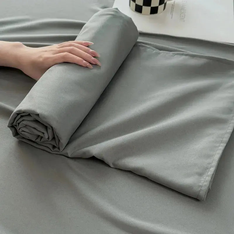 Soft Solid Colour Flat Bedsheet Set, 3 Pieces for Single to King | Smooth Solid-Colour Flat Sheet Set | Bed Sheet Sets
