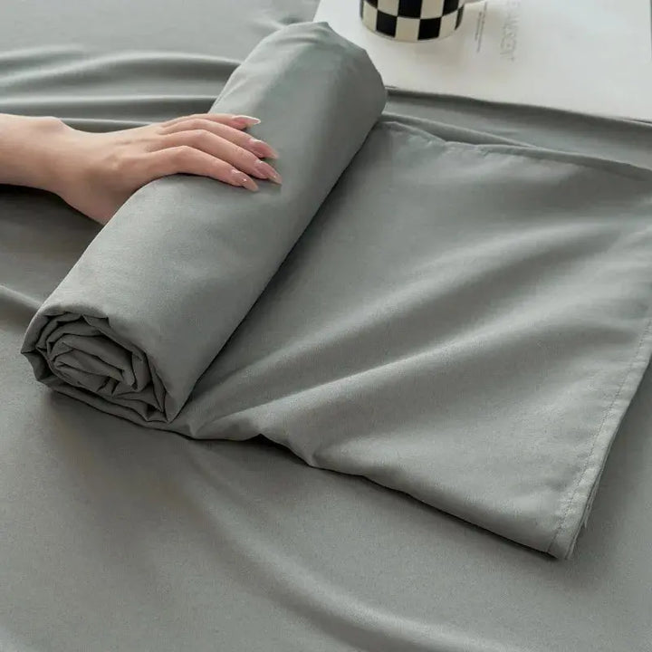 Soft Solid Colour Flat Bedsheet Set, 3 Pieces for Single to King | Smooth Solid-Colour Flat Sheet Set | Bed Sheet Sets