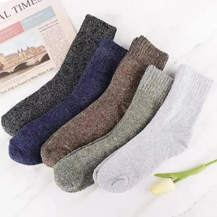 Thick Wool Cashmere Blend Socks with Towel Knit Interior, Unisex Short Length | Cushioned Warmth for Cold Feet | Socks