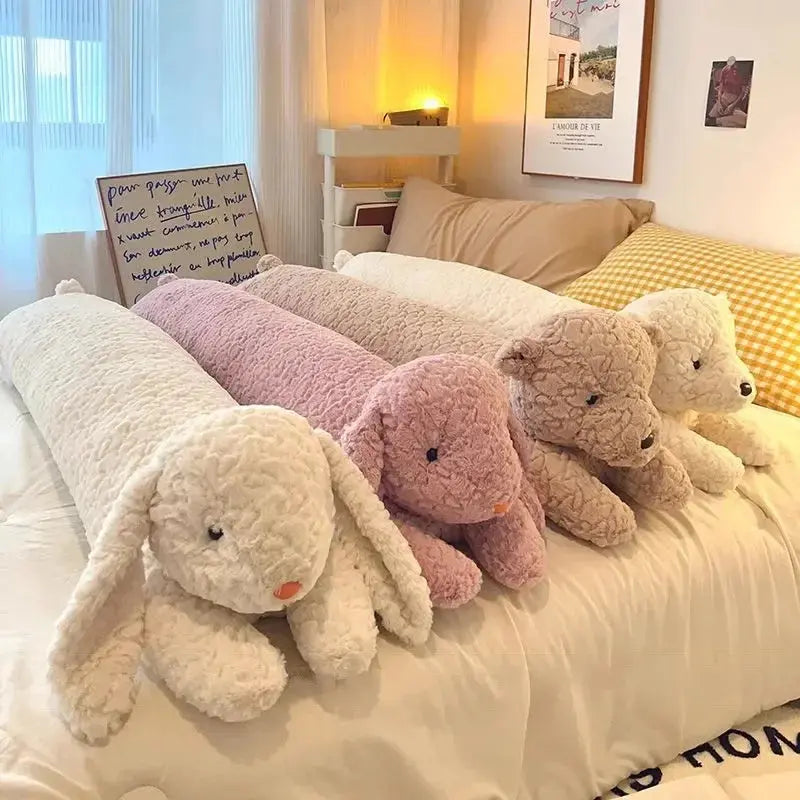 Large Rabbit and Dog Long Plush Body Pillow, 90cm or 120cm Hugging Cushion | Giant Animal Hug Pillow | Plush Pillows