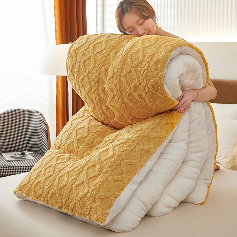 Thick Sherpa-Style Fleece Winter Blanket in Multiple Sizes | Heavyweight Warmth for Winter | Throw Blankets