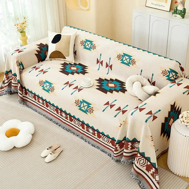 All-Season Cotton Yarn Sofa Cover Blanket for Home and Camping | Natural Cotton Cover for Furniture and Outdoors | Sofa Covers