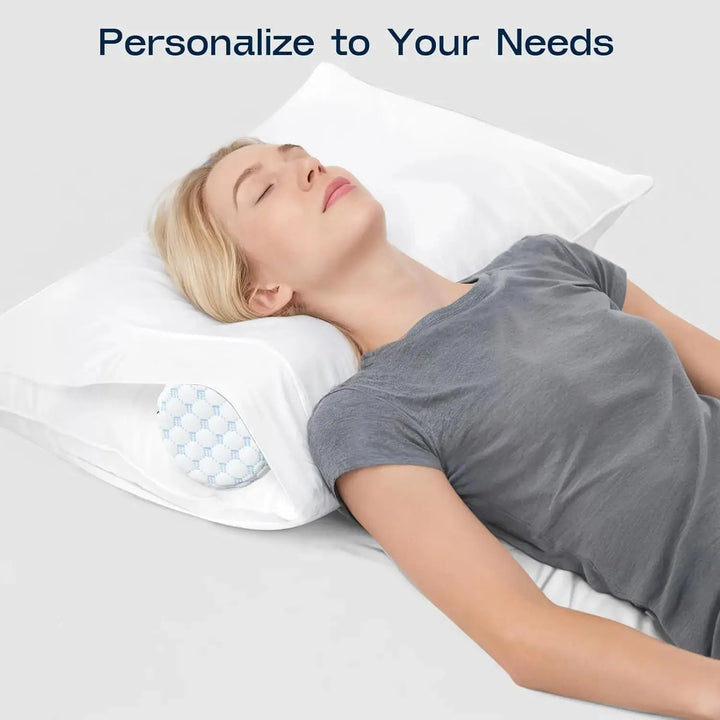 Cooling Neck Roll Pillow with Memory Foam Core | Cylinder Support for Your Neck | Neck Rolls