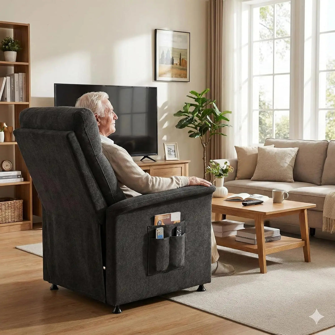 Power Recliner Chair with Heat, Massage and Side Pockets | Recline, Warm Up, Unwind | Recliner Chairs