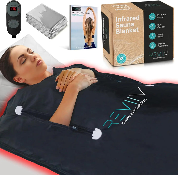 Foldable Infrared Sauna Blanket with 6 Heat Levels and Arm Zippers | Home Sauna Warmth, Arms Free | Sauna Blankets