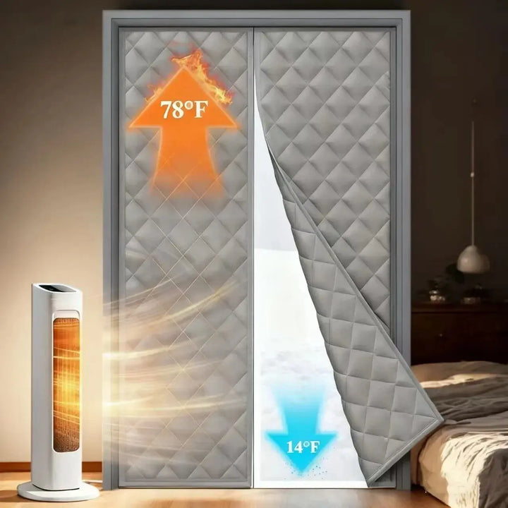 Waterproof Magnetic Door Curtain with Thick Cotton Layers for Winter | Draft-Blocking Door Cover | Door Curtains