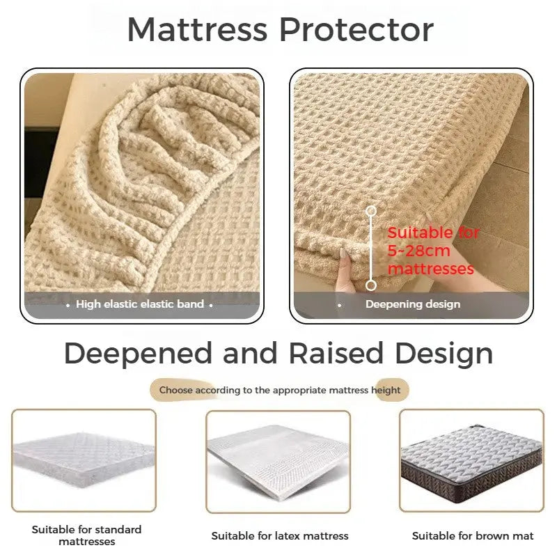 Plush Waffle Fleece Fitted Sheet for Cold Winter Bedrooms | Warm Sheets from the First Moment | Fitted Sheets