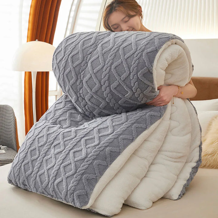 Thick Sherpa-Style Fleece Winter Blanket in Multiple Sizes | Heavyweight Warmth for Winter | Throw Blankets