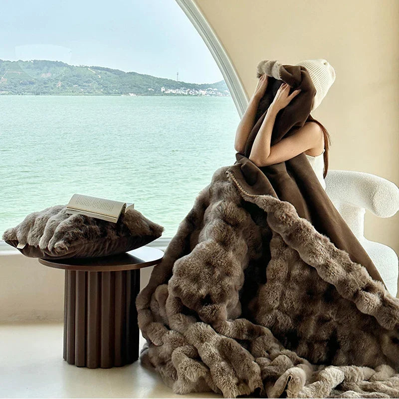 Plush Velvet Faux Fur Duvet Cover for Cosy Winter Bedding | Velvet Faux Fur Winter Cover | Bedding Sets