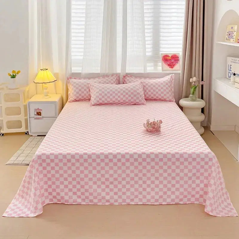 Washed Cotton Style Flat Bedsheet Set, 3 Pieces for Queen, King and Full | Washed Look Flat Sheet Set | Bed Sheet Sets