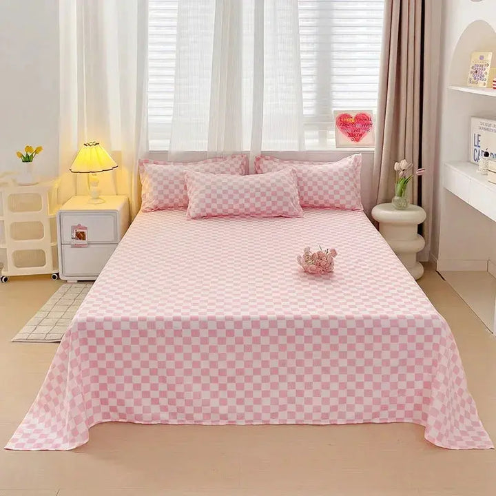 Washed Cotton Style Flat Bedsheet Set, 3 Pieces for Queen, King and Full | Washed Look Flat Sheet Set | Bed Sheet Sets