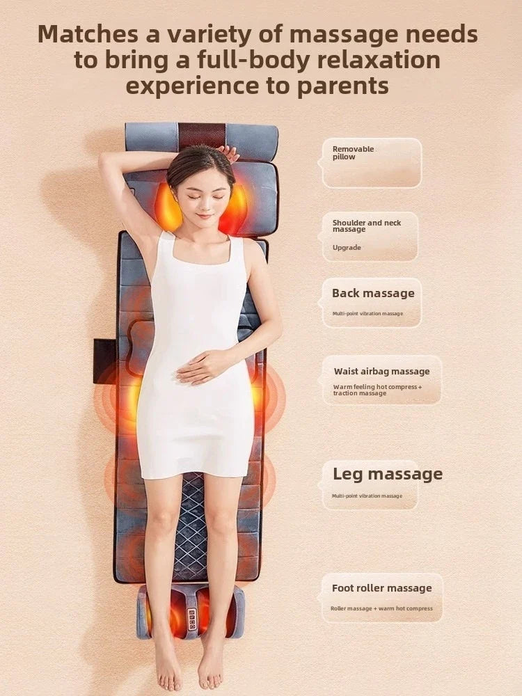 Foldable Full Body Massage Mat with Heat, Neck Pillow and Foot Section | Full Body Massage Mat with Heat | Massage Mats