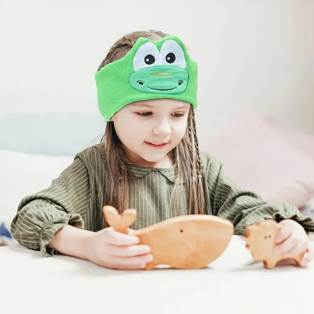 Kids Bluetooth 5.0 Sleep Headband with Built-In Stereo Speakers, Animal Designs | Soft Audio Headband for Children | Sleep Headphones