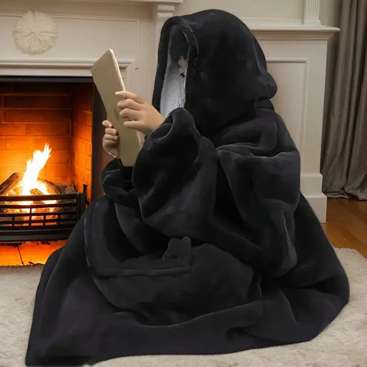 Reversible Plush Snuggle Hoodie Blanket in Two Lengths | Wearable Plush Warmth | Wearable Blankets