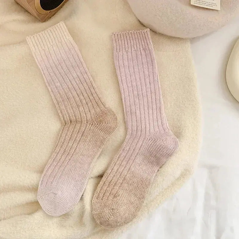Gradient Wool Cashmere Blend Long Socks for Women, Thick Thermal Knit | Thermal Gradient Socks for Winter | Socks