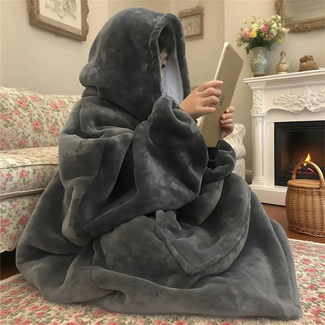 Reversible Plush Snuggle Hoodie Blanket in Two Lengths | Wearable Plush Warmth | Wearable Blankets