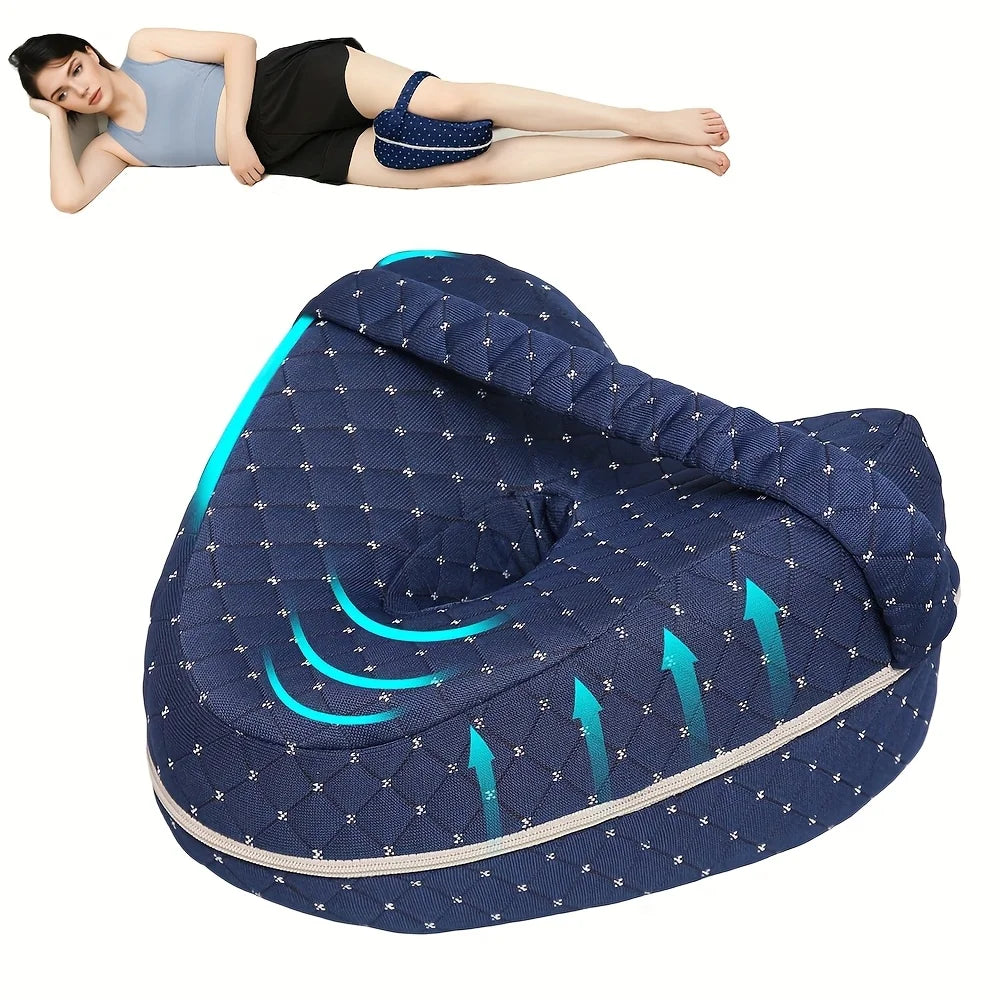 Memory Foam Knee Pillow for Side Sleepers with Elastic Strap | Comfort Between Your Knees at Night | Knee Pillows