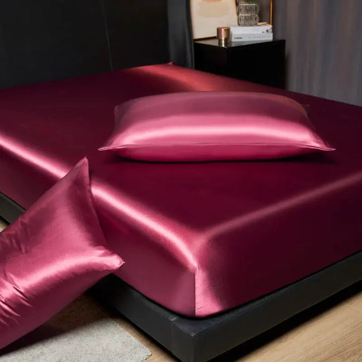 Luxury Satin Fitted Sheet Set, 3 Pieces with Deep Pocket | Smooth Satin Feel, Deep Pocket Fit | Fitted Sheet Sets