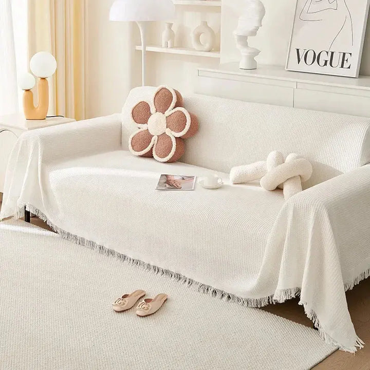 All-Season Cotton Yarn Sofa Cover Blanket for Home and Camping | Natural Cotton Cover for Furniture and Outdoors | Sofa Covers