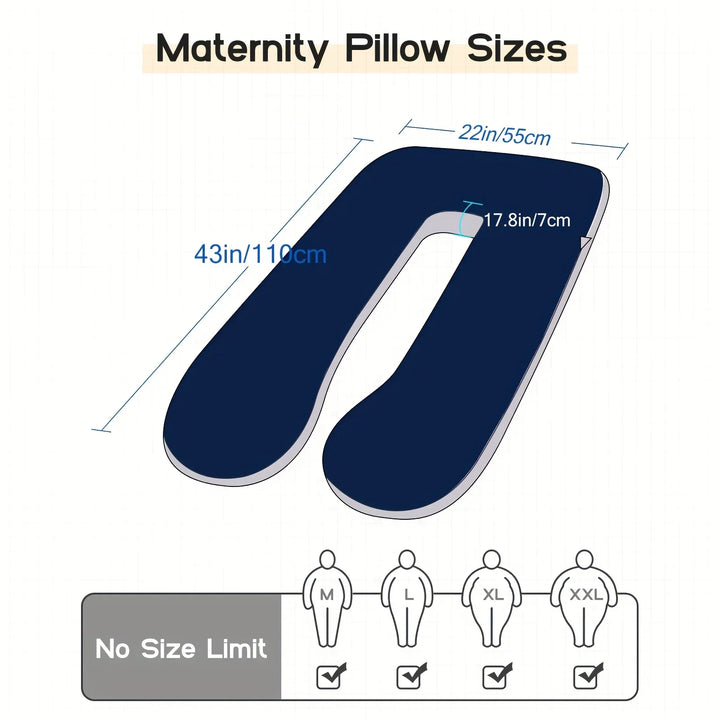U-Shaped Full Body Pillow with Removable Fleece Cover | Wraparound Support for Side Sleepers | Body Pillows