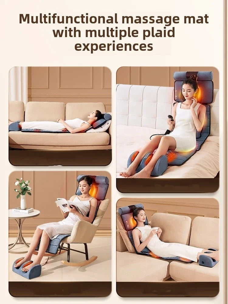 Foldable Full Body Massage Mat with Heat, Neck Pillow and Foot Section | Full Body Massage Mat with Heat | Massage Mats