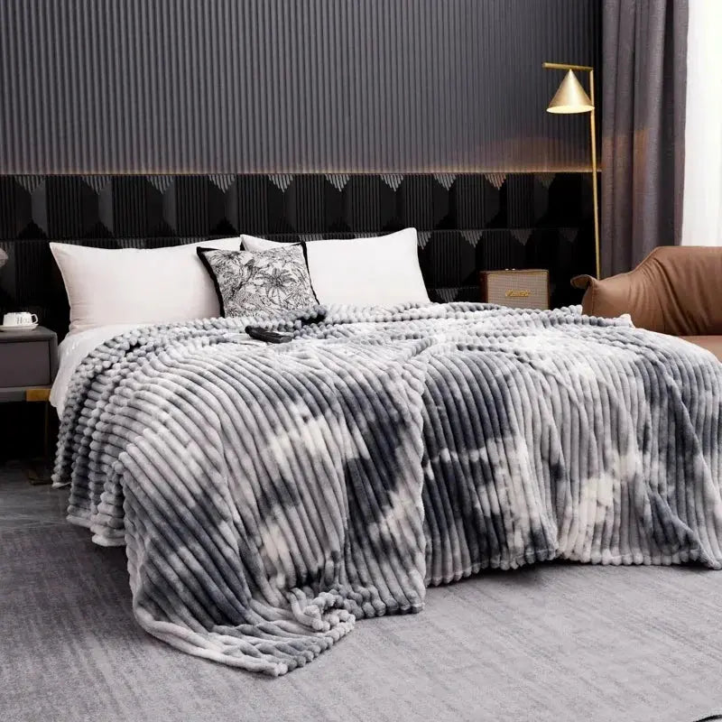 Tie-Dye Flannel Fleece Blanket with Thick Plush Texture | Colourful Warmth for Every Room | Throw Blankets