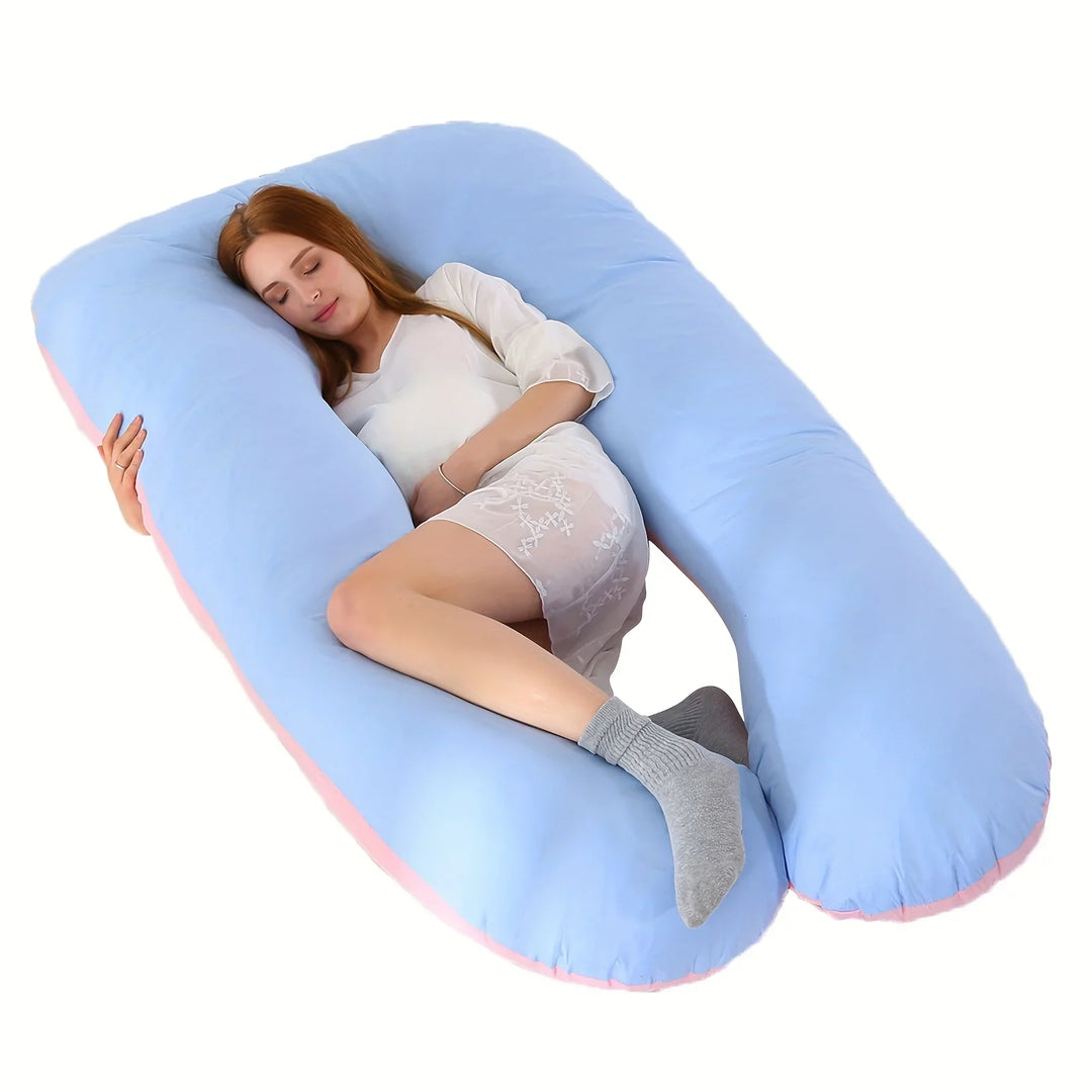 U-Shaped Full Body Pillow with Removable Fleece Cover | Wraparound Support for Side Sleepers | Body Pillows